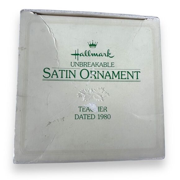 Hallmark Satin Ornament Teacher Dated 1980 Vintage Unbreakable Round Christmas - Picture 7 of 15